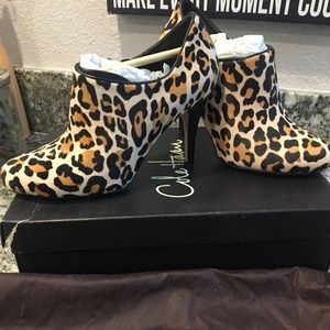 Cole Haan Leopard Booties Size 9